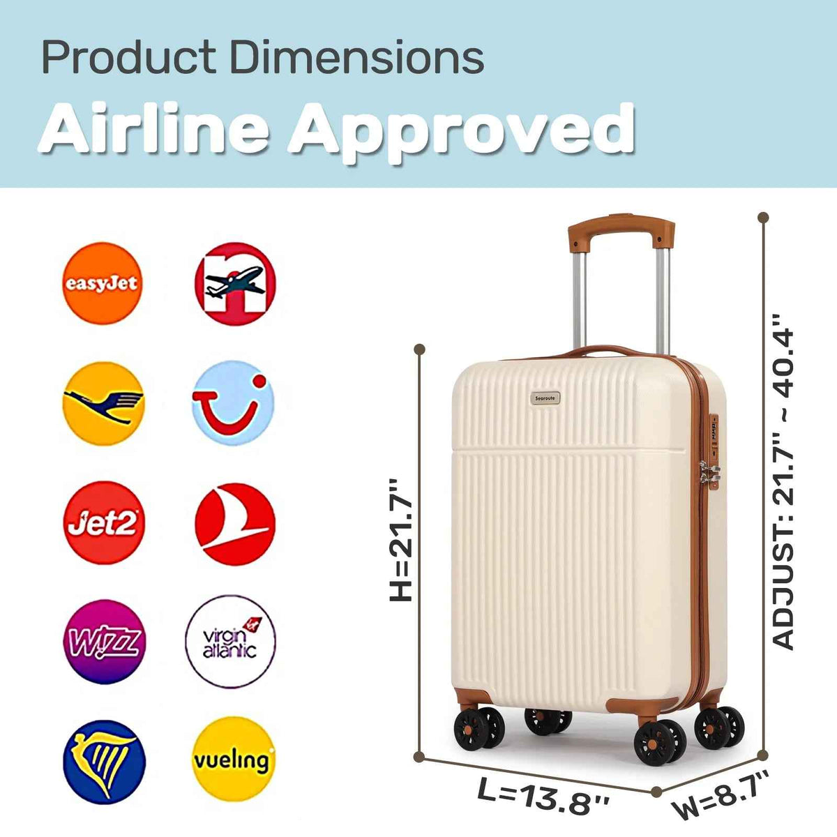 Lightweight Hand Luggage Cream