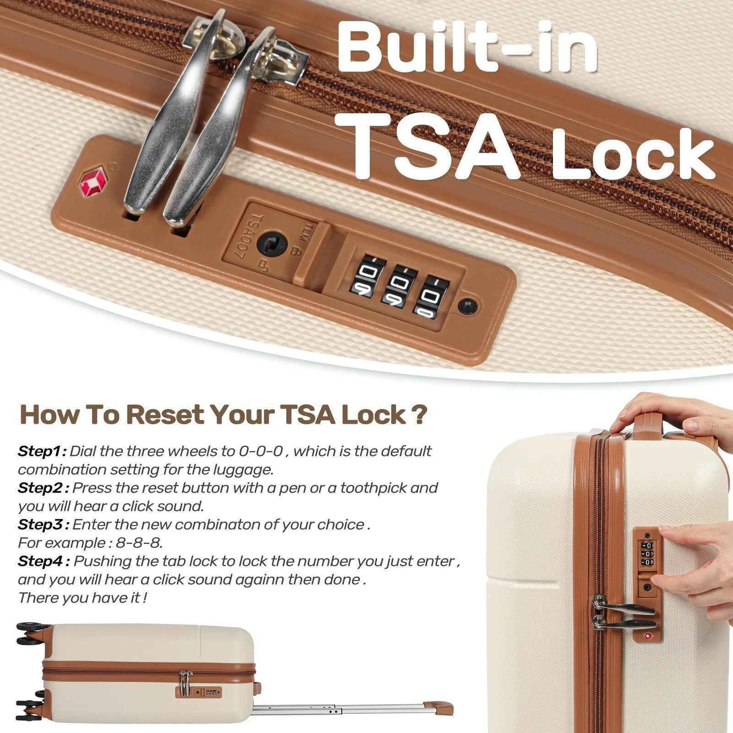 Hard Shell Lightweight Luggage Sets 2 (21 inch & 24 inch)