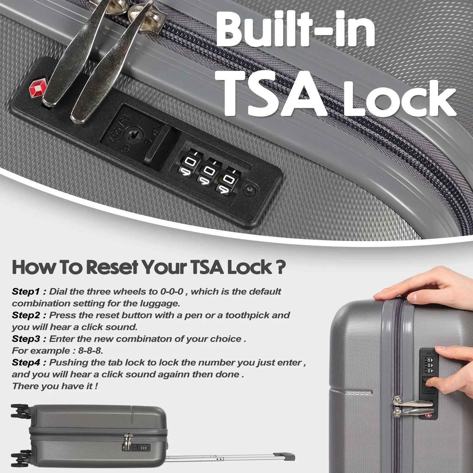 Lightweight Hand Luggage Grey