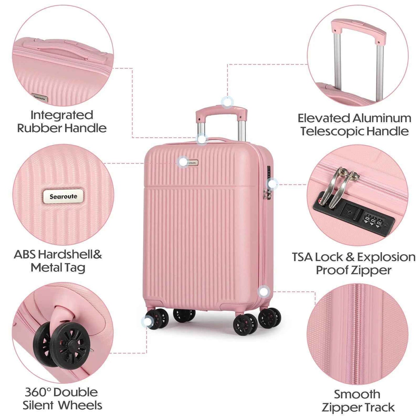 Hard Shell Luggage Sets 2 Pink (21 inch & 28 inch)