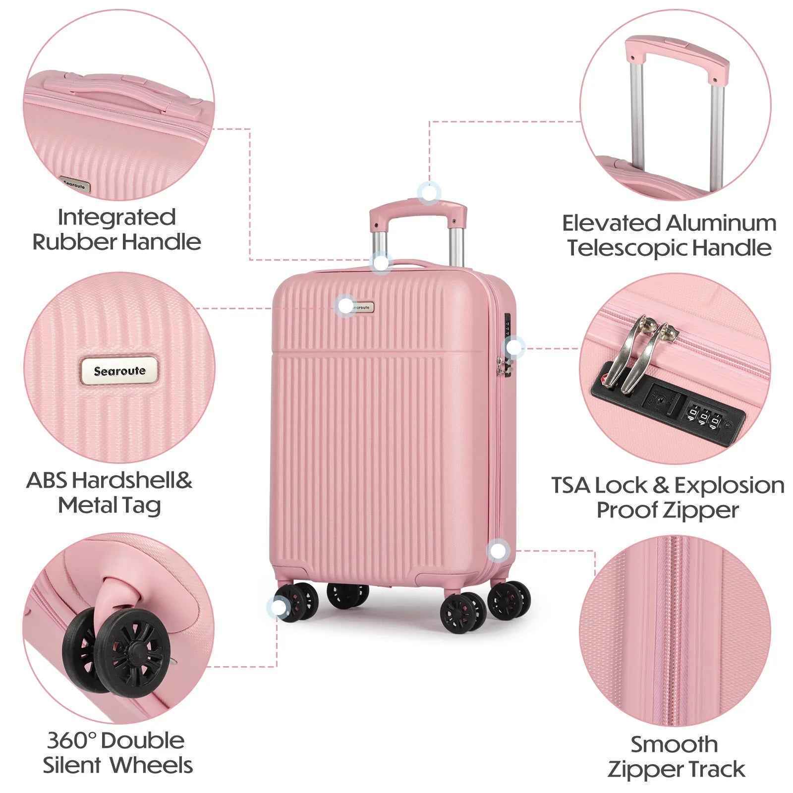Hard Shell Luggage Sets 2 Pink (21 inch & 28 inch)
