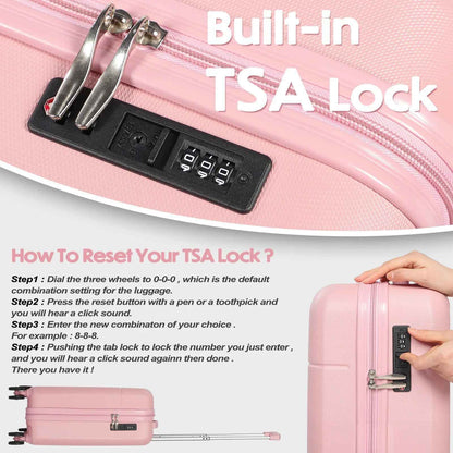 Hard Shell Luggage Sets 2 Pink (21 inch & 28 inch)