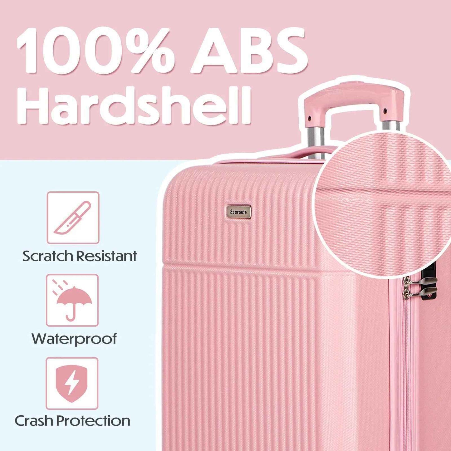 Hard Shell Luggage Sets 2 Pink (21 inch & 28 inch)