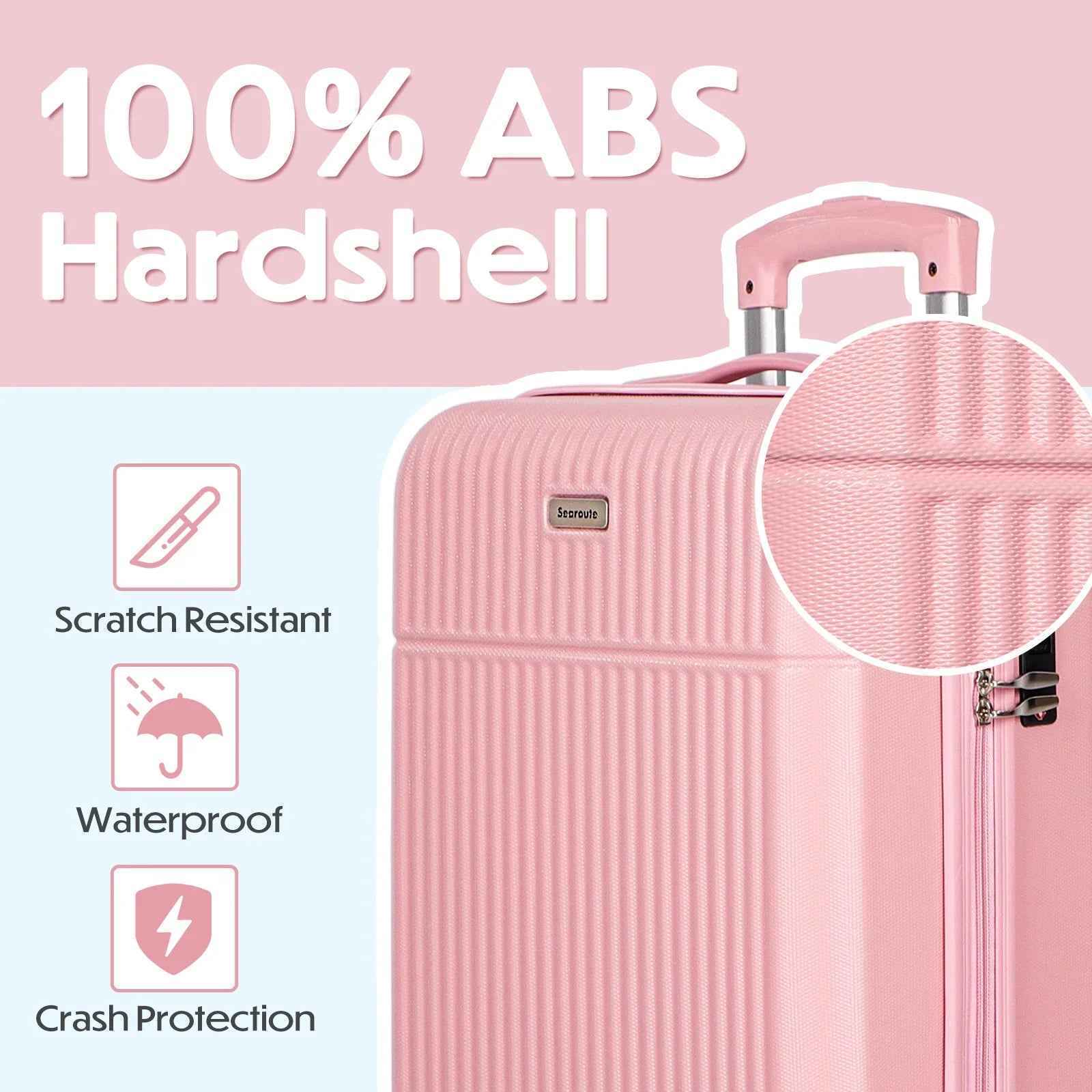 Hard Shell Luggage Sets 2 Pink (21 inch & 28 inch)