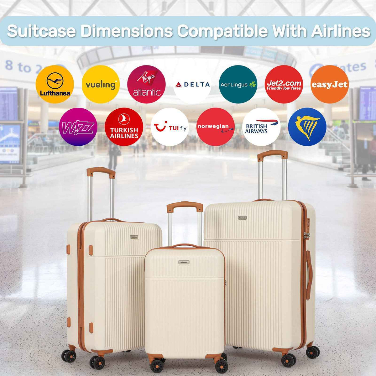 Tavoxda 28 Inch Suitcase Cream