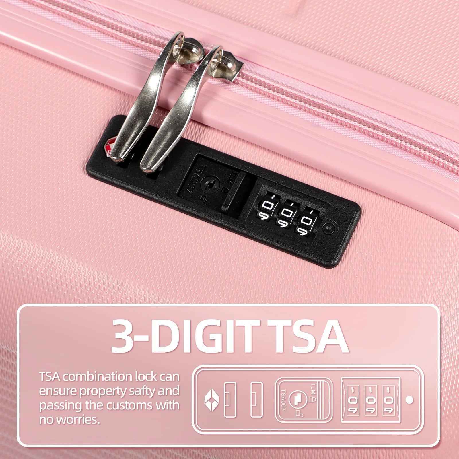 Tavoxda 28 Inch Suitcase Pink