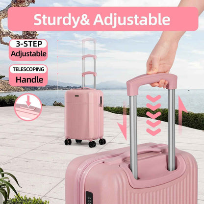 Hard Shell Lightweight Luggage Sets 2 Pink (21 inch & 24 inch)