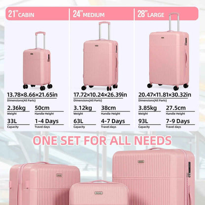Hard Shell Luggage Sets 2 Pink (21 inch & 28 inch)