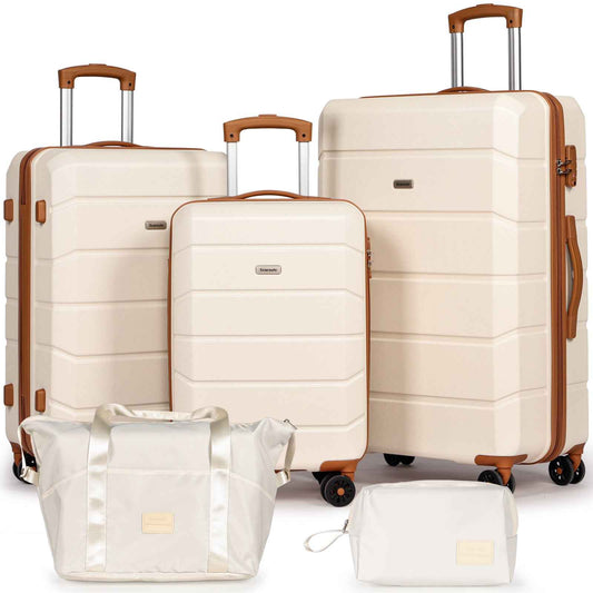 Travel Luggage 5-Piece Set Cream