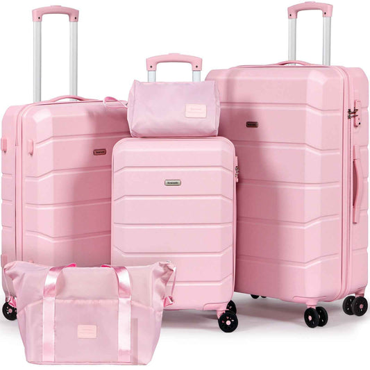 Travel Luggage 5-Piece Set Pink