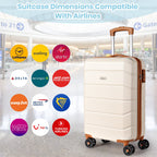Lightweight Cabin Luggage Set Cream