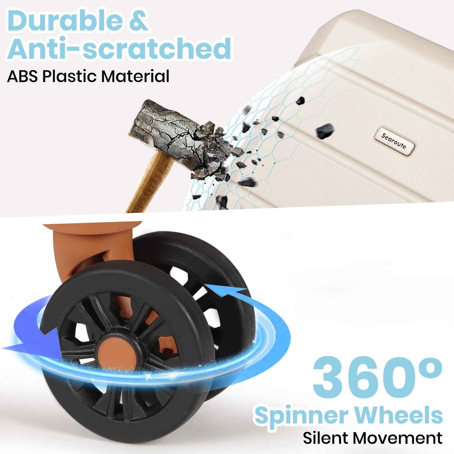 Lightweight Cabin Luggage Set Cream