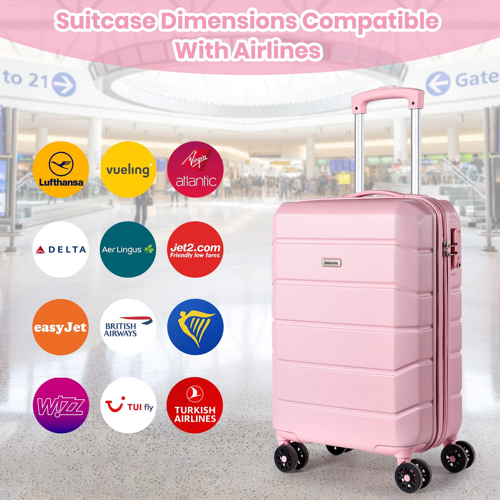 Lightweight Cabin Luggage Set Pink