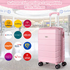 Lightweight Cabin Luggage Set Pink