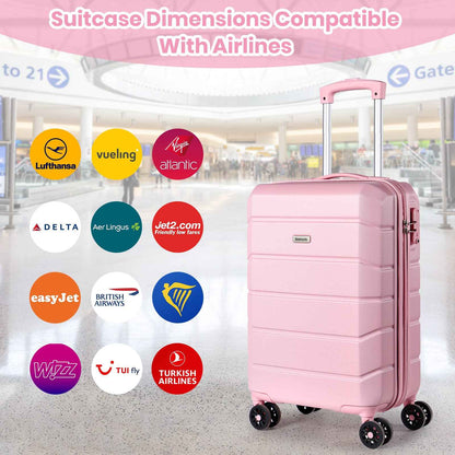 Lightweight Cabin Luggage Set Pink