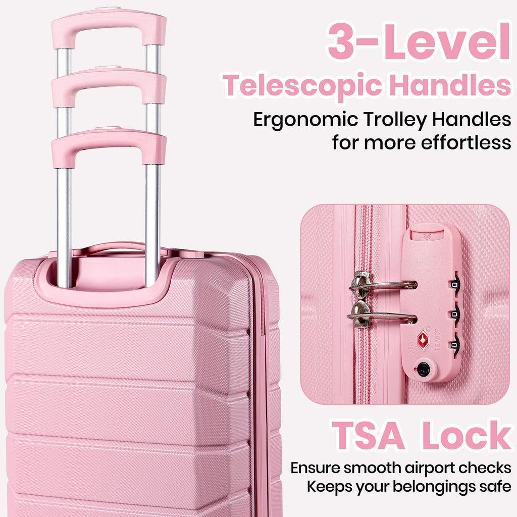 Lightweight Cabin Luggage Set Pink