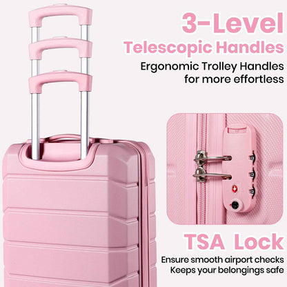 Lightweight Cabin Luggage Set Pink
