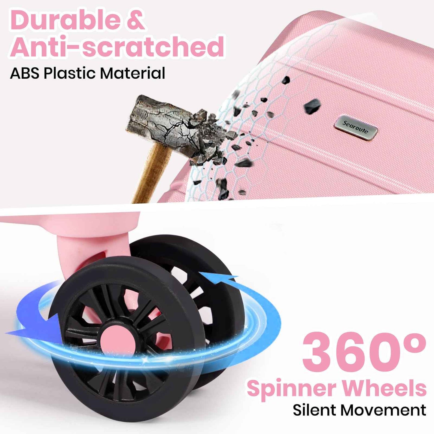 Lightweight Cabin Luggage Set Pink