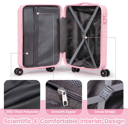 Lightweight Cabin Luggage Set Pink