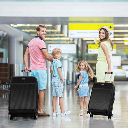 Hard Shell Travel Suitcase Sets 3 Black