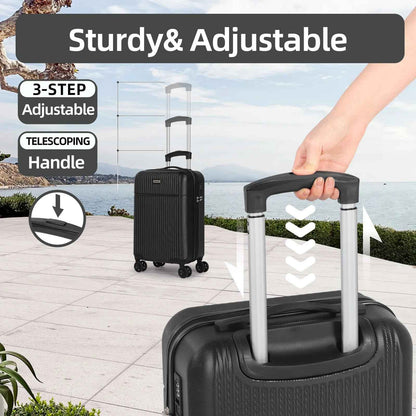 Hard Shell Travel Suitcase Sets 3 Black