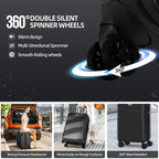 Hard Shell Travel Suitcase Sets 3 Black