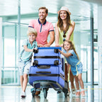 Hard Shell Travel Suitcase Sets 3 Blue