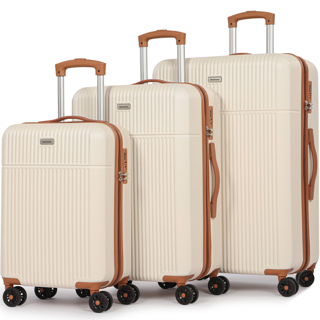 Hard Shell Travel Suitcase Sets 3 Cream