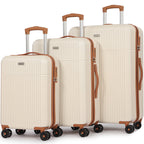Hard Shell Travel Suitcase Sets 3 Cream