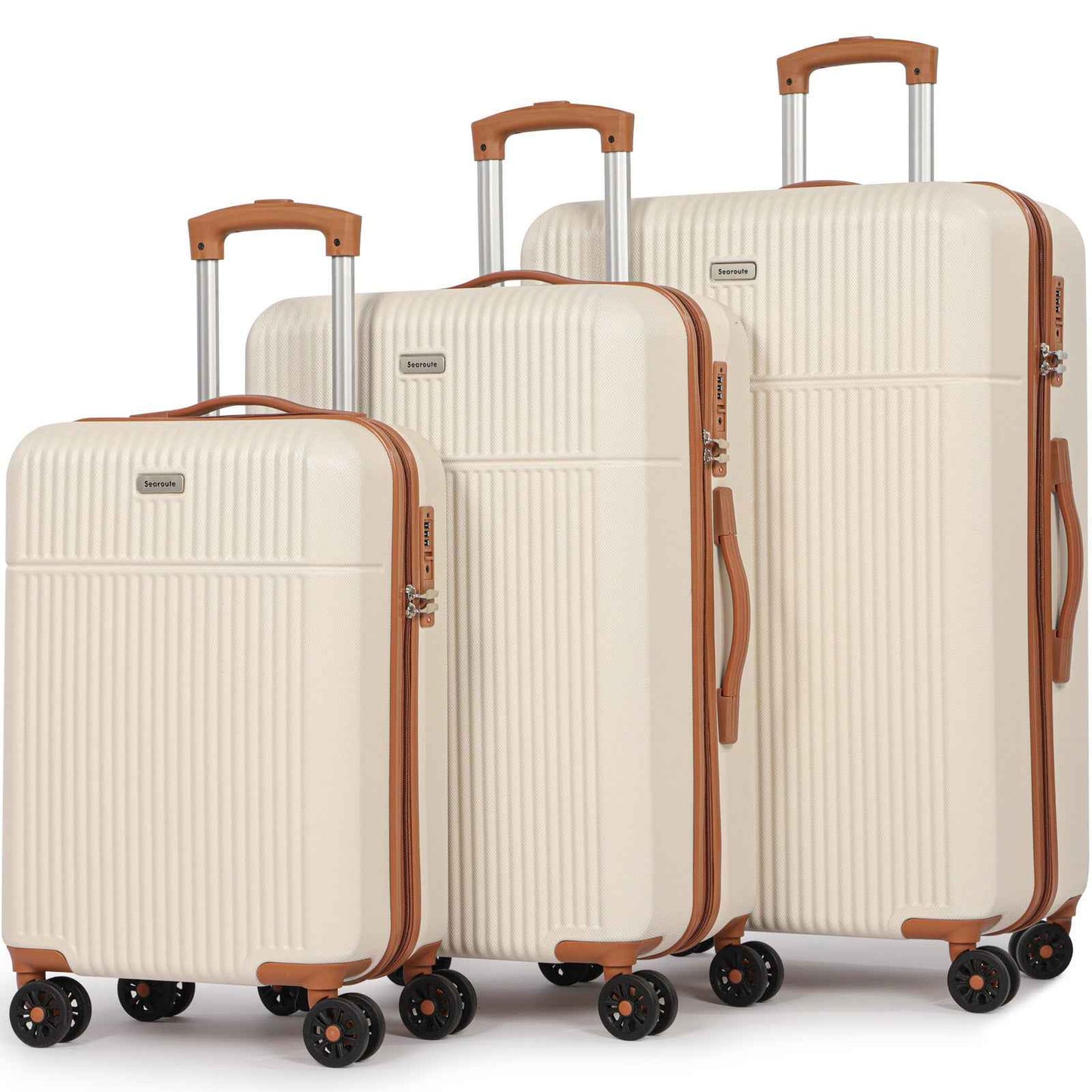 Hard Shell Travel Suitcase Sets 3 Cream