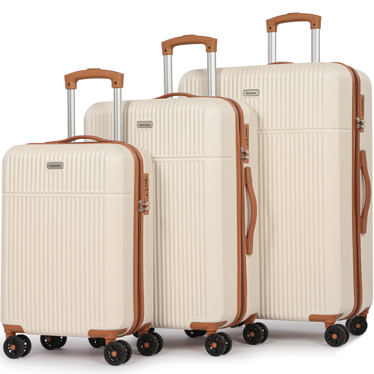 Hard Shell Travel Suitcase Sets 3 Cream
