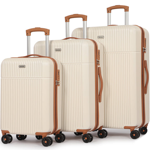 Hard Shell Travel Suitcase Sets 3 Cream