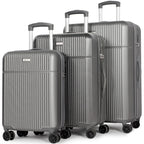 Hard Shell Travel Suitcase Sets 3 Grey