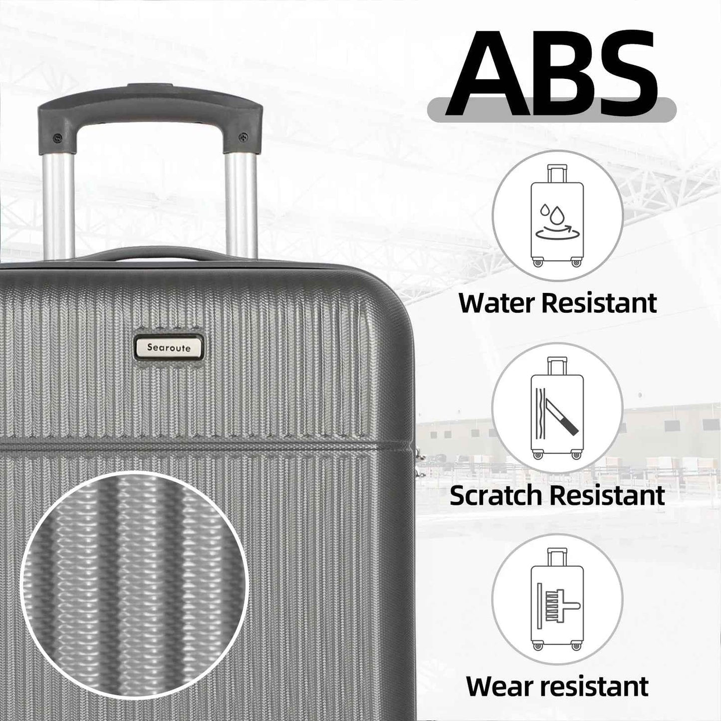 Hard Shell Travel Suitcase Sets 3 Grey