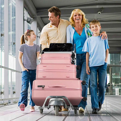 Hard Shell Lightweight Luggage Sets 2 Pink (21 inch & 24 inch)