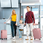 Hard Shell Travel Suitcase Sets 3 Pink