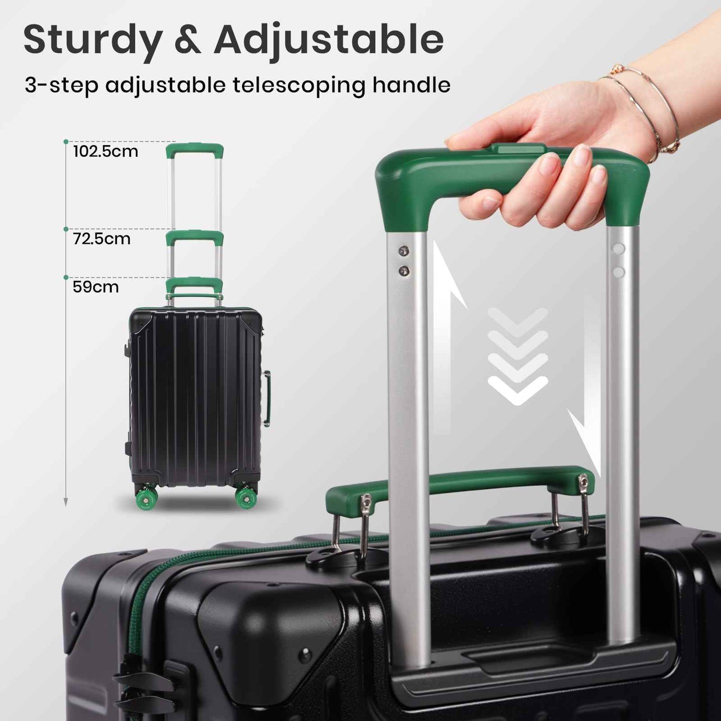 Tavoxda Lightweight Cabin Suitcase Black