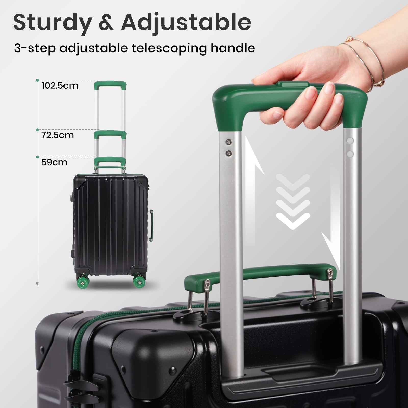 Tavoxda Lightweight Cabin Suitcase Black