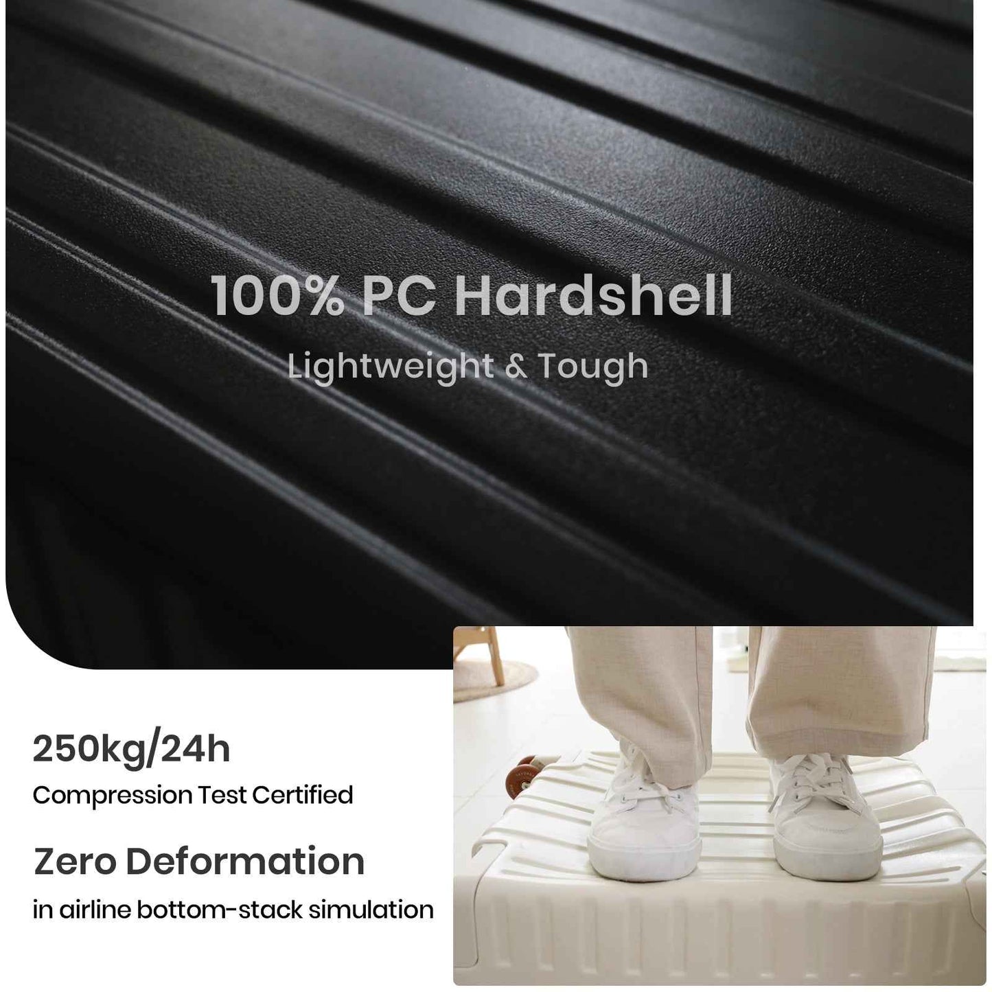 Tavoxda Lightweight Cabin Suitcase Black