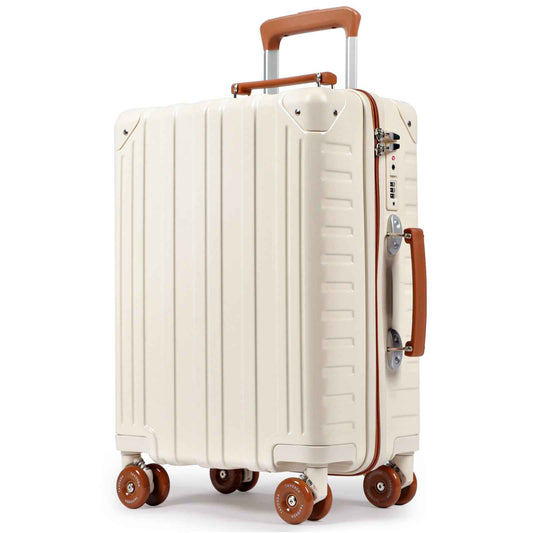 Tavoxda Lightweight Cabin Suitcase Cream