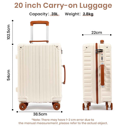 Tavoxda Lightweight Cabin Suitcase Cream
