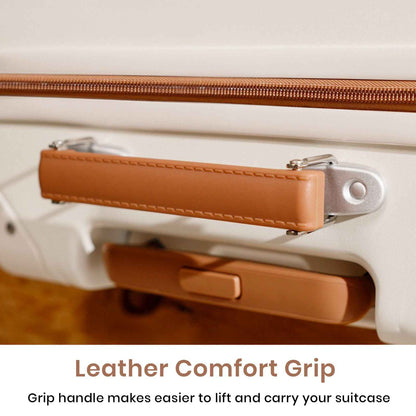 Tavoxda Lightweight Cabin Suitcase Cream