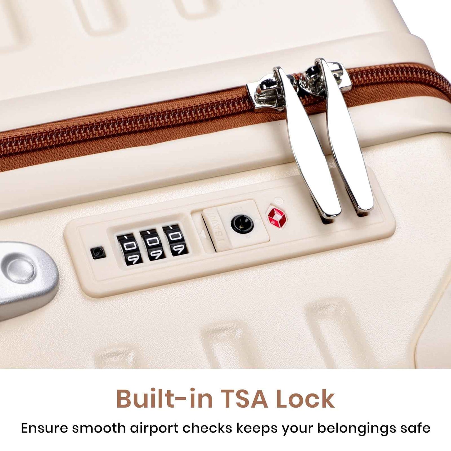 Tavoxda Lightweight Cabin Suitcase Cream