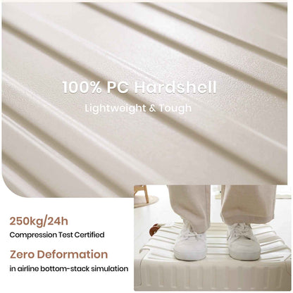 Tavoxda Lightweight Cabin Suitcase Cream