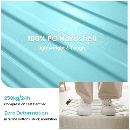 Tavoxda Lightweight Cabin Suitcase Lake Blue