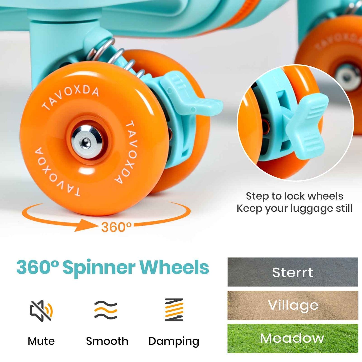 Tavoxda Lightweight Cabin Suitcase Lake Blue