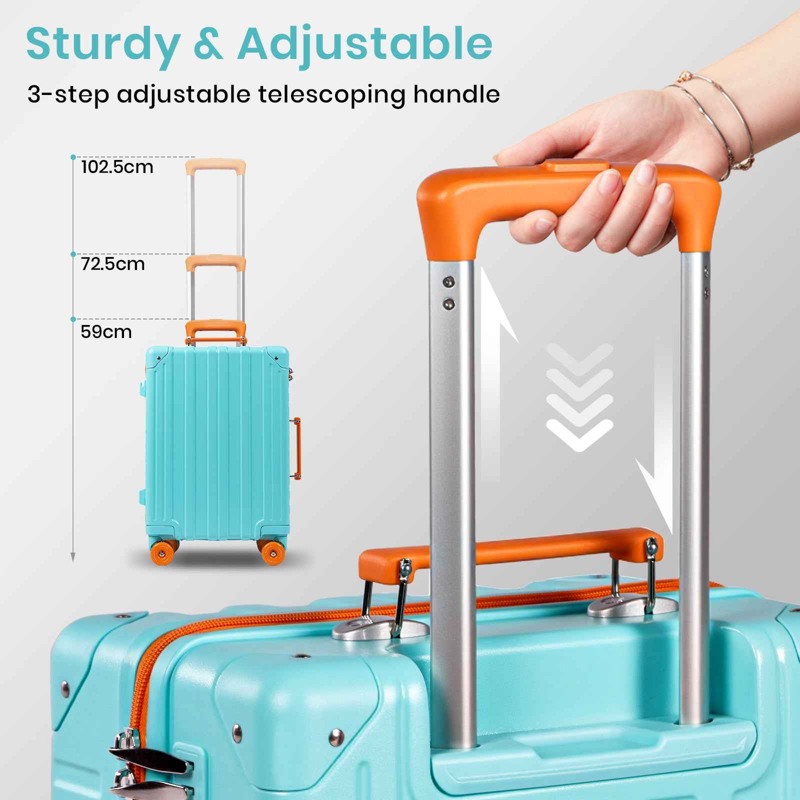 Tavoxda Lightweight Cabin Suitcase Lake Blue