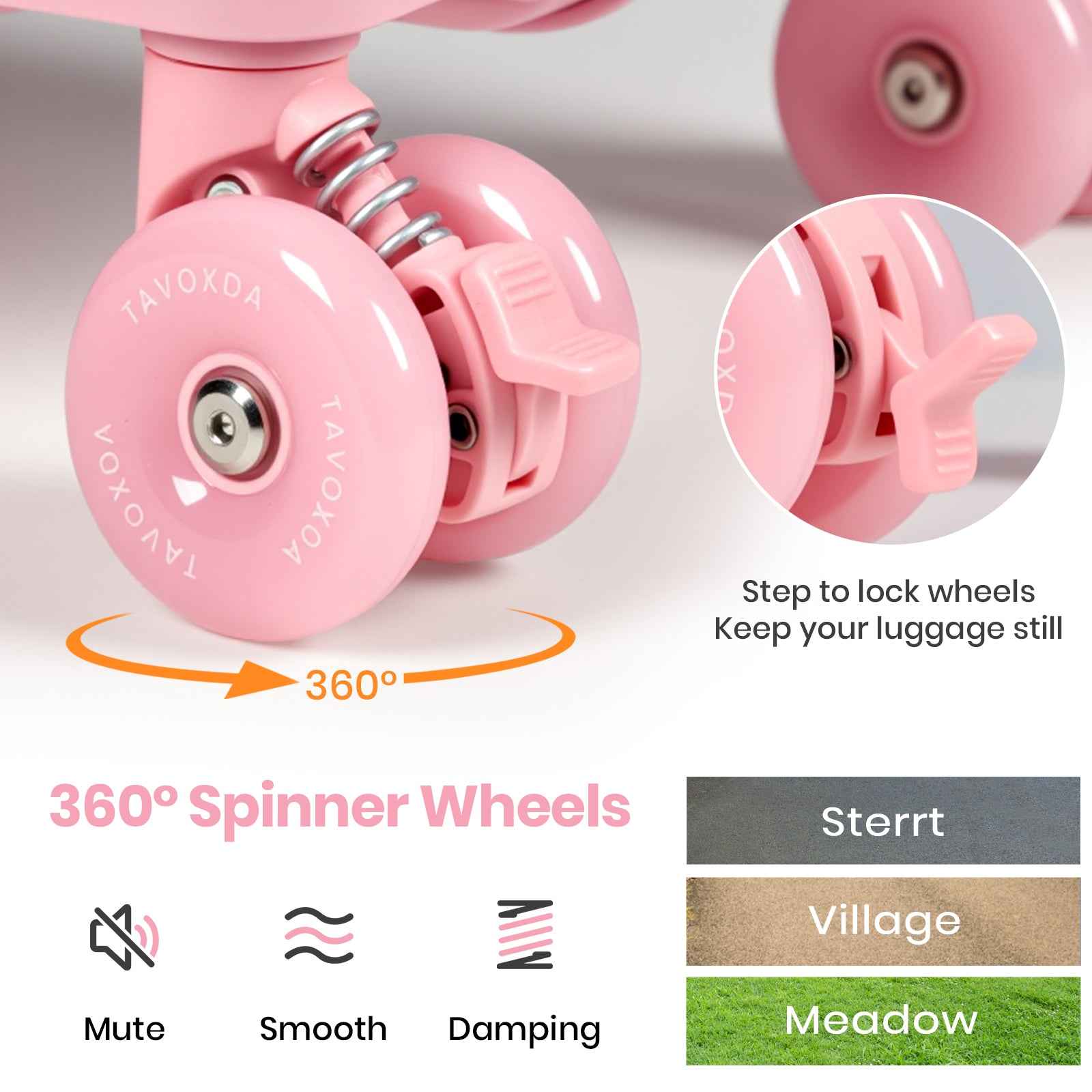 Tavoxda Lightweight Cabin Suitcase Pink