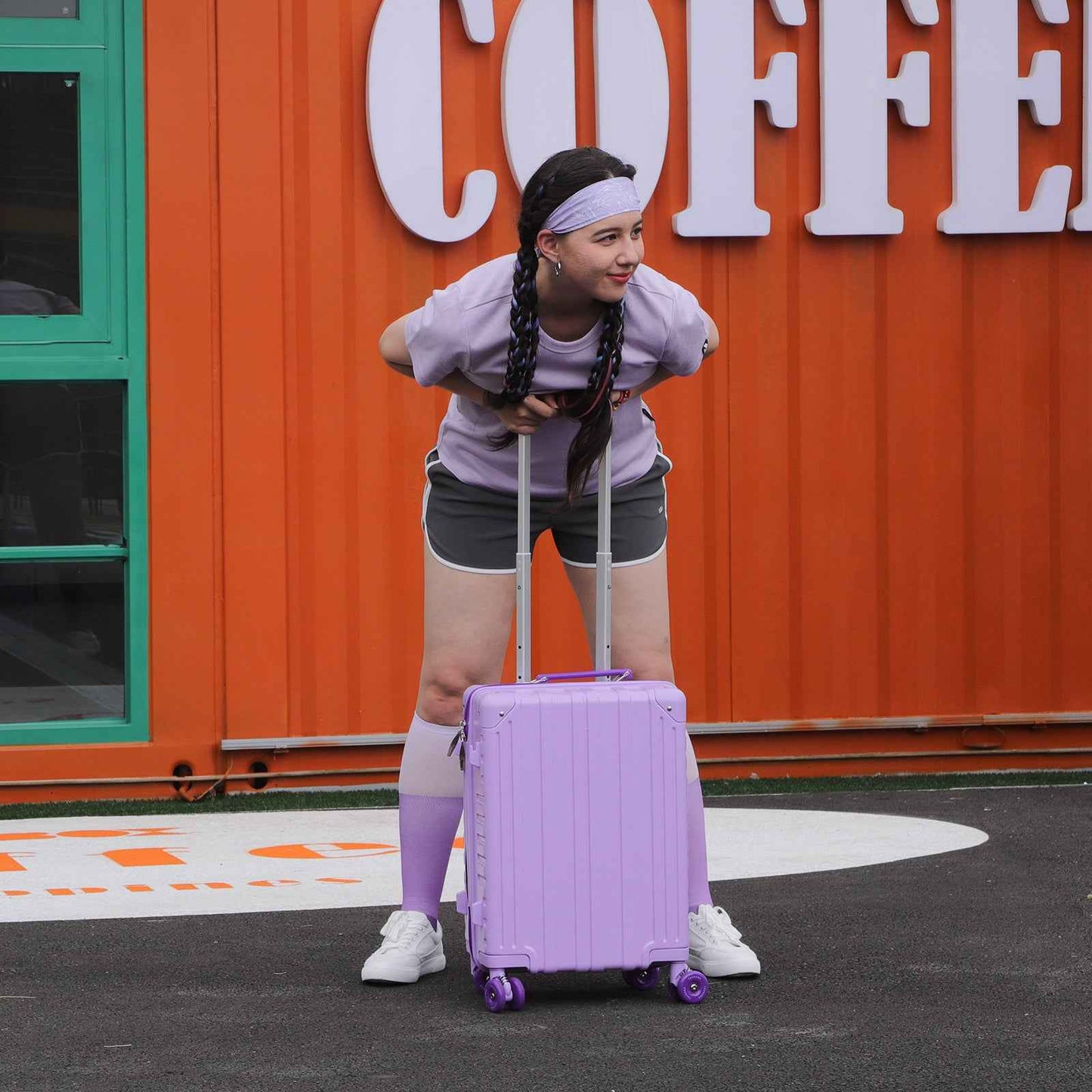 Tavoxda Lightweight Cabin Suitcase Purple