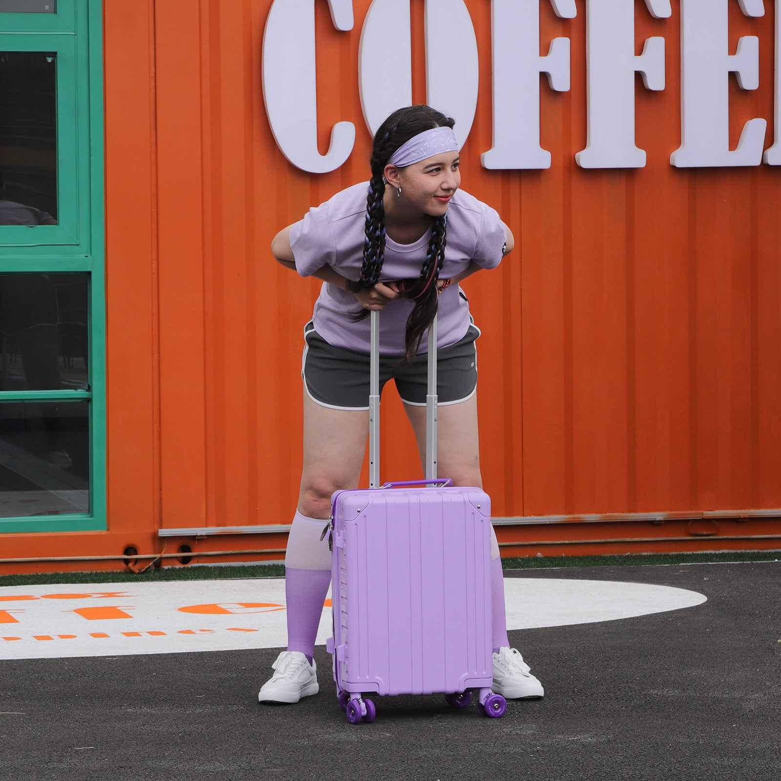 Tavoxda Lightweight Cabin Suitcase Purple